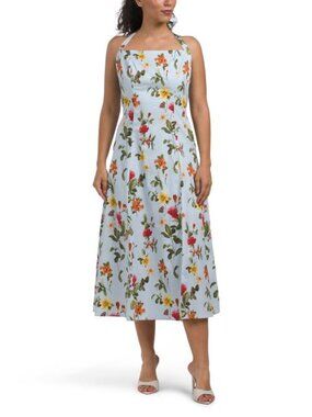 JL LUXE LABEL Sleeveless Floral Halter Dress